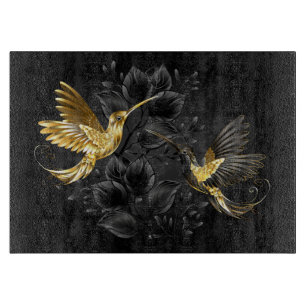 Planche À Découper Colibri noir et or