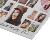 Planche À Découper Collage photo de famille personnalisée avec nom (Coin)