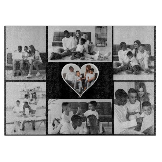 Planche À Découper Collage photo noir et blanc 7 (Devant)