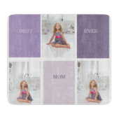 Planche À Découper Collage Photo Purple Best Mom Ever Cadeau (Devant)