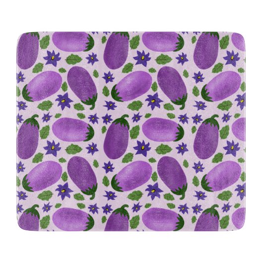 Planche À Découper Collection Blush & Bloom Aubergine – Lilas Doux (Devant)