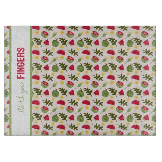 Planche À Découper Collection de Motifs de paniers de fruits - pastèq (Devant)