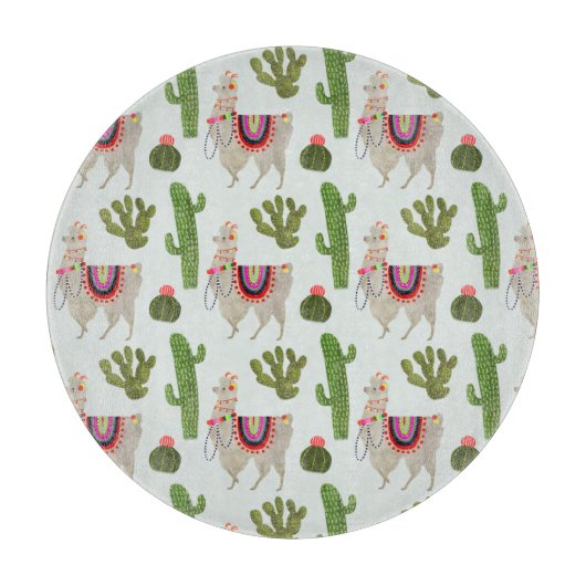 Planche À Découper Collection Llamarama | Cactus & Llama Motif (Devant)