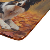 Planche À Découper Collie frontalier à l'automne Feuilles automne Ins (Coin)