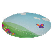 PLANCHE À DÉCOUPER COLLINE AVEC BOUTEILLE ET FLEURS (Coin)