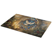 Planche À Découper Colombe de Noël en vitrail (Coin)