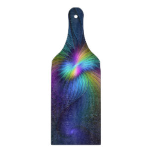 Planche À Découper Coloré Avec Bleu Moderne Art Fractal Abstrait