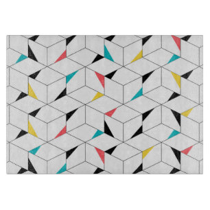 Planche À Découper Coloré, moderne, joyeux, des cubes heureux tendanc