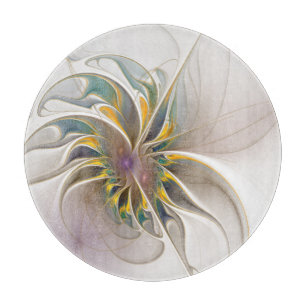 Planche À Découper Colorful fractal ornament. Flower art