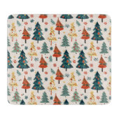 Planche À Découper Colourful Christmas Pine Trees Seamless Pattern (Devant)