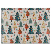 Planche À Découper Colourful Christmas Pine Trees Seamless Pattern (Devant)