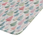 Planche À Découper Colourful Pastel Christmas Pine Trees Pattern (Coin)