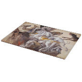 PLANCHE À DÉCOUPER COMPOSITION AVEC DES ANIMAUX, CHEVAUX D'ÉLEVAGE, C (Coin)