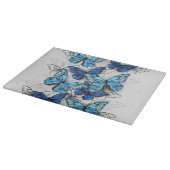 Planche À Découper Composition de papillons blancs et bleus (Coin)