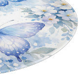Planche À Découper Composition florale Papillon Bleu (Coin)