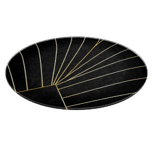Planche À Découper Conception Art Déco Noir
