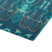 Planche À Découper Conception bleue nautique (Coin)
