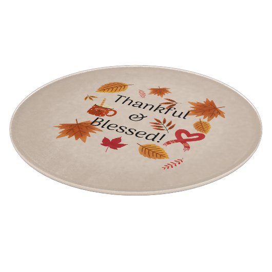 Planche À Découper Conception d'automne heureuse et bénie (Coin)