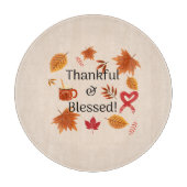 Planche À Découper Conception d'automne heureuse et bénie (Devant)