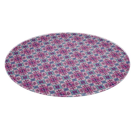 Planche À Découper Conception de carrelage rose et bleu (Coin)