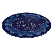 Planche À Découper Conception de chat géométrique entourée d'étoiles (Coin)