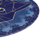 Planche À Découper Conception de chat géométrique entourée d'étoiles (Coin)