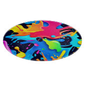 Planche À Découper Conception de fête de peinture vibrante (Coin)