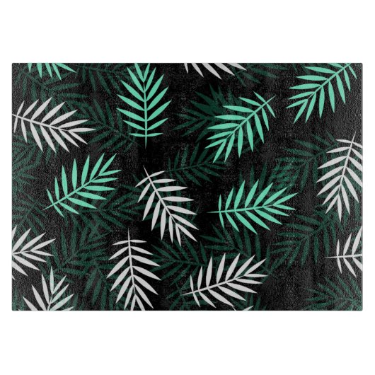 Planche À Découper Conception de feuilles de palmier vertes (Devant)