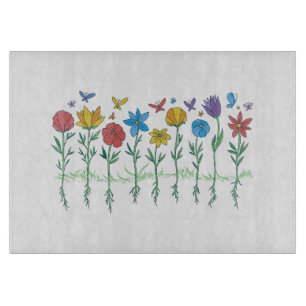 Planche À Découper Conception de fleurs en croissance