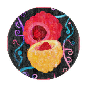 Planche À Découper Conception de fruits néon tropicaux dynamiques