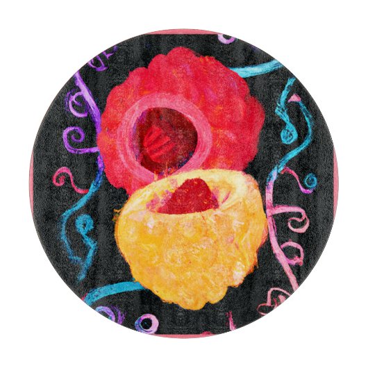 Planche À Découper Conception de fruits néon tropicaux dynamiques (Devant)