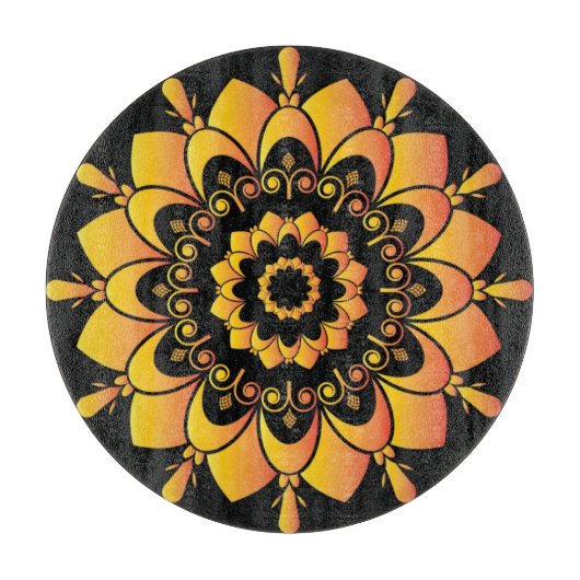 Planche À Découper Conception de mandala unique doré (Devant)