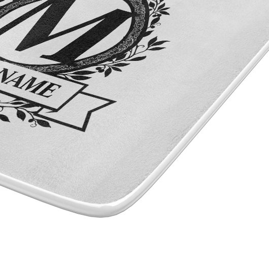 Planche À Découper Conception de monogramme floral (Coin)