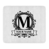 Planche À Découper Conception de monogramme floral (Devant)