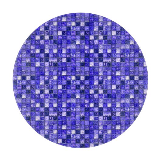 Planche À Découper Conception de mosaïque bleue abstraite avec textur (Devant)