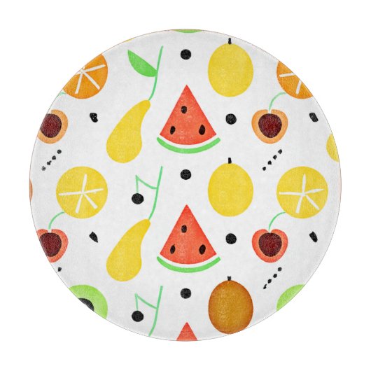 Planche À Découper Conception de motif de fruits tropicaux (Devant)