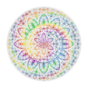 Planche À Découper Conception de motif de mandala arc-en-ciel