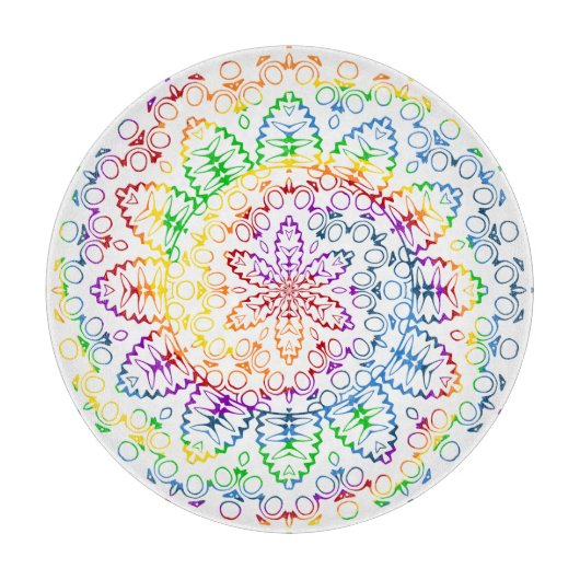 Planche À Découper Conception de motif de mandala arc-en-ciel (Devant)