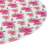 Planche À Découper Conception de motif floral Fleurs roses (Coin)
