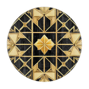 Planche À Découper Conception de motif géométrique doré élégant