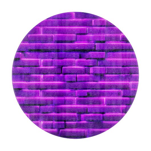 Planche À Découper Conception de mur de brique néon futuriste (Devant)