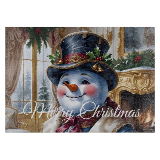Planche À Découper Conception de Noël de Snowman victorien (Devant)