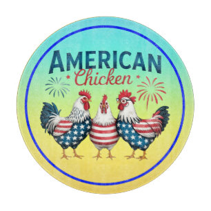 Planche À Découper Conception de poulet américain patriotique du 4 ju