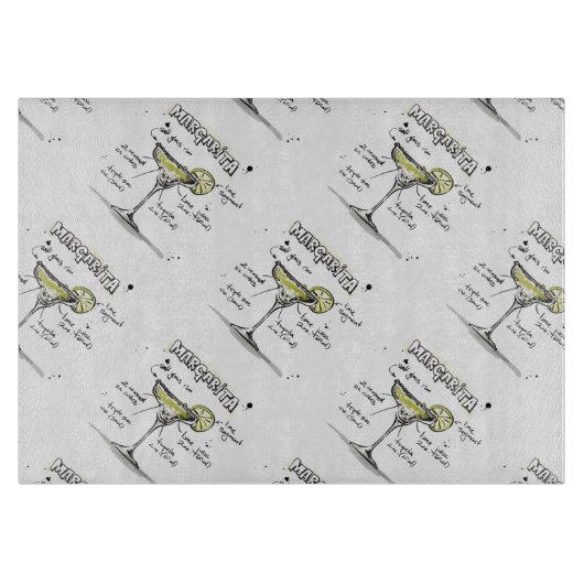 Planche À Découper Conception de recette de boissons de margarita (Devant)