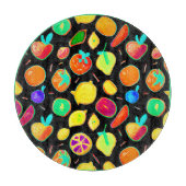 Planche À Découper Conception de vision de néon fruité (Devant)