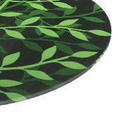 Planche À Découper Conception feuillue élégante verte de branches (Coin)