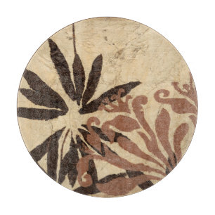 Planche À Découper Conception florale de pochoir avec le feuille