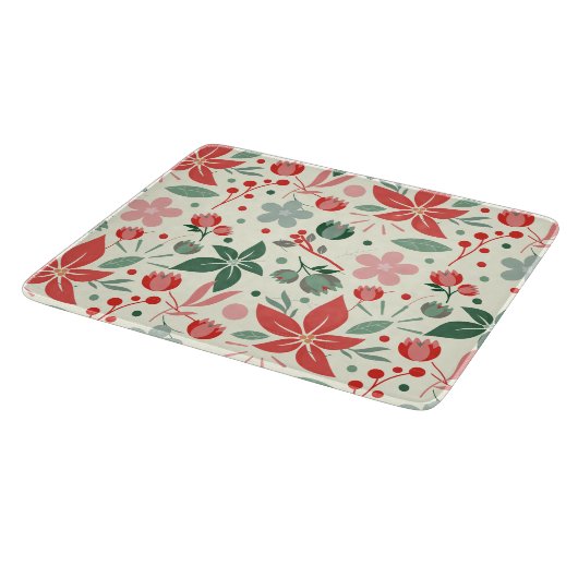 Planche À Découper Conception florale lumineuse avec feuilles vertes (Coin)