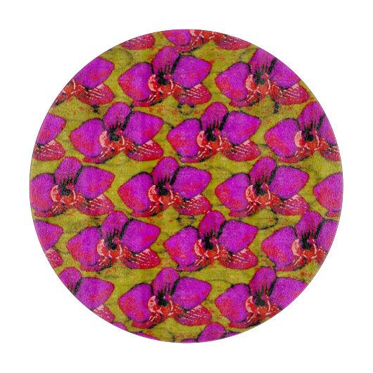 Planche À Découper Conception Florale Magenta Groovy (Devant)