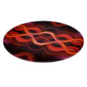 Planche À Découper Conception géométrique des lignes ondulées rouges. (Coin)